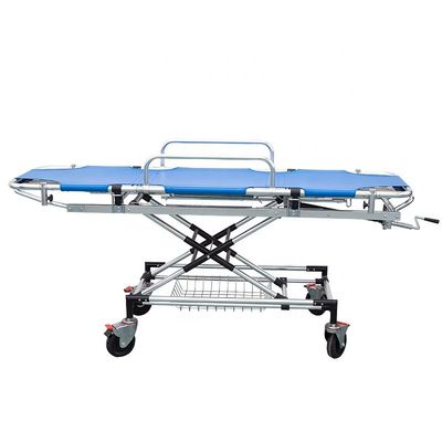 qualità  Blue Aluminum Alloy Emergency Ambulance Stretcher Bed For First Aid fabbrica