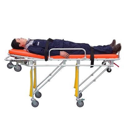 Stretcher per ambulanza pieghevole in lega di alluminio Stretcher chirurgico arancione