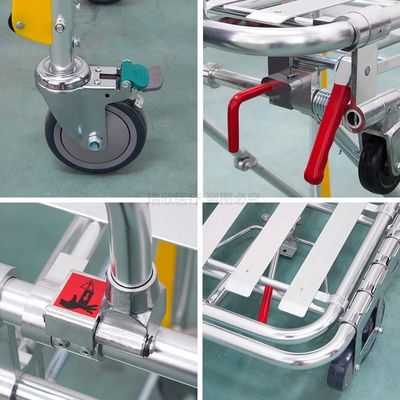 Stretcher per ambulanza pieghevole in lega di alluminio Stretcher chirurgico arancione