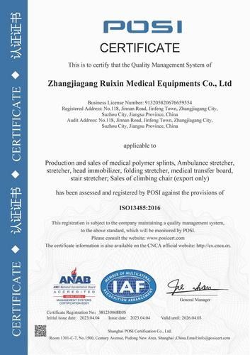 Porcellana Zhangjiagang Ruixin Medical Equipment Co., Ltd. Certificazioni